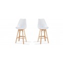 Lot de 2 tabourets de bar scandinave blancs - Gotteborg