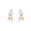 Lot de 2 tabourets de bar scandinave blancs - Gotteborg