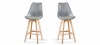 Lot de 2 tabourets de bar scandinave gris - Gotteborg