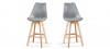 Lot de 2 tabourets de bar scandinave gris - Gotteborg