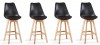 Lot de 4 tabourets de bar scandinave noirs - Gotteborg