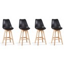 Lot de 4 tabourets de bar scandinave noirs - Gotteborg