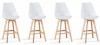 Lot de 4 tabourets de bar scandinave blancs - Gotteborg