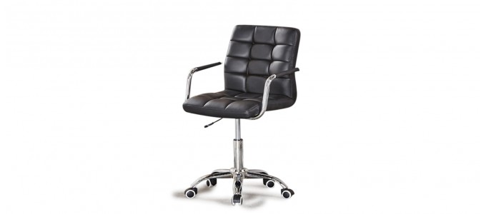 Fauteuil de bureau noir capitonné - Vittorio