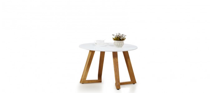 Table basse scandinave ronde blanche - Ygg