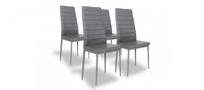 Lot de 4 chaises grises - Lena