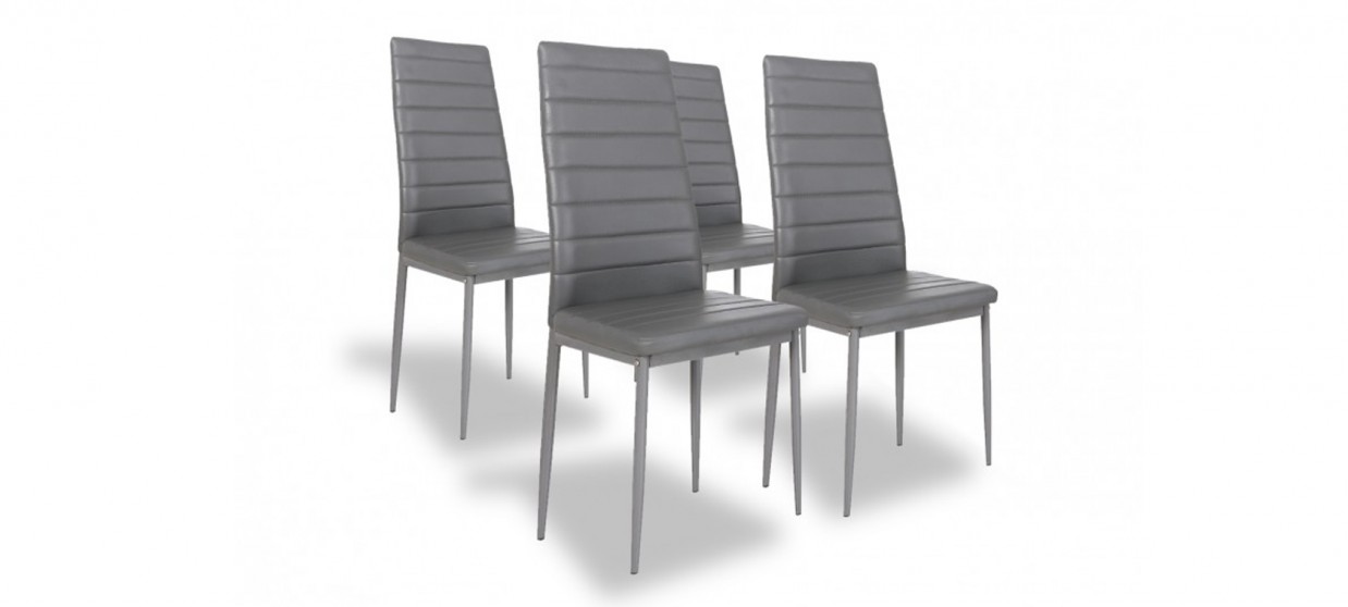 Lot de 4 chaises grises - Lena