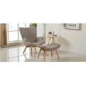 Fauteuil scandinave taupe en velours - Stockholm