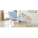 Fauteuil scandinave bleu en velours - Stockholm