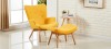 Fauteuil scandinave jaune en velours - Stockholm