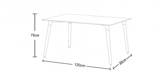 Table à manger rectangulaire design blanche 120cm - Brevik