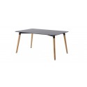 Table à manger rectangulaire design noire 120cm - Brevik