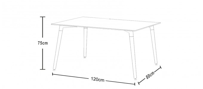 Table à manger rectangulaire design noire 120cm - Brevik