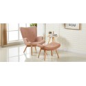 Fauteuil scandinave saumon en velours - Stockholm