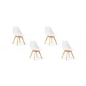 Lot de 4 chaises scandinaves blanches - Bjorn