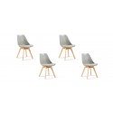 Lot de 4 chaises scandinaves grises - Bjorn