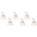 Lot de 6 chaises scandinaves blanches - Bjorn