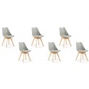 Lot de 6 chaises scandinaves grises - Bjorn