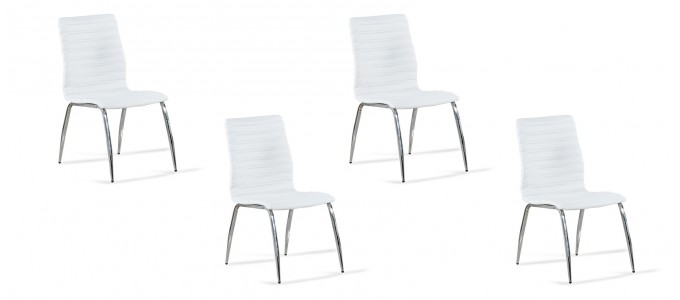 Lot de 4 chaises salle à manger blanches - Londres