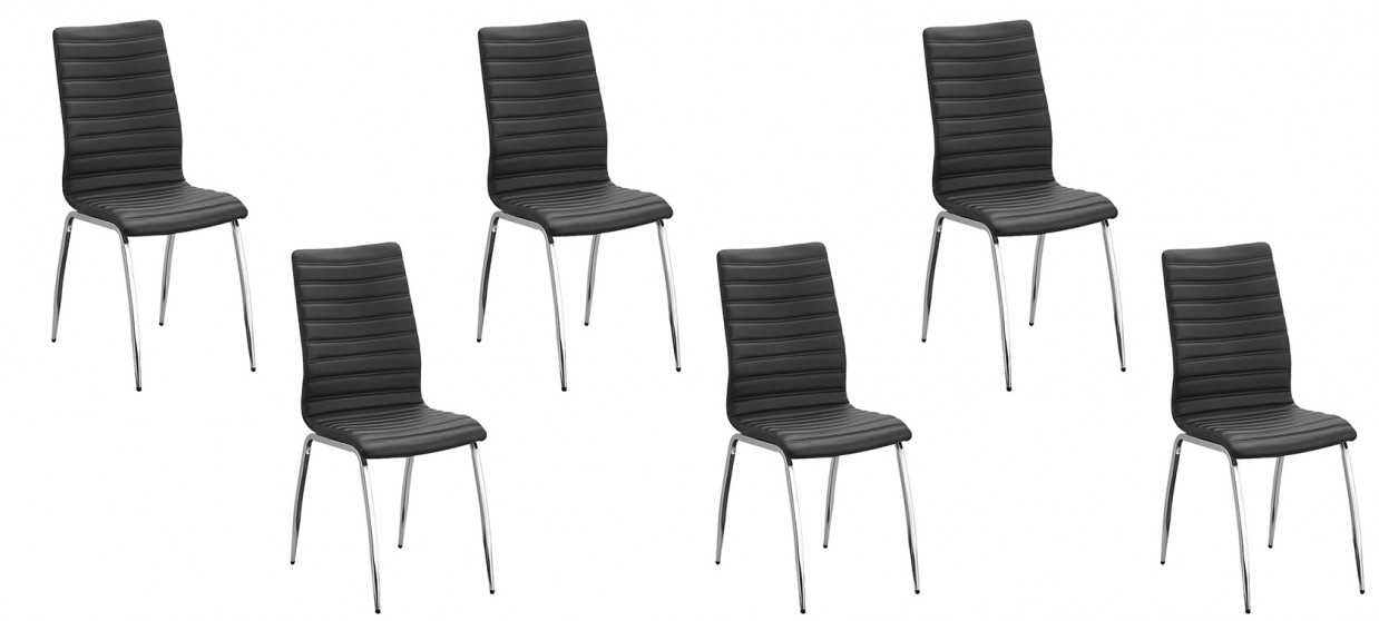 Lot de 6 chaises salle à manger noires - Londres