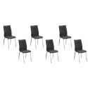 Lot de 6 chaises salle à manger noires - Londres