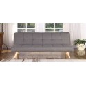 Banquette clic clac 3 places en tissu gris - Siljan