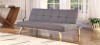 Banquette clic clac 3 places en tissu gris - Siljan