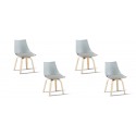 Lot de 4 chaises scandinaves grises - Nicosie