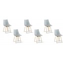 Lot de 6 chaises scandinaves grises - Nicosie