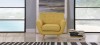 Fauteuil scandinave en tissu jaune moutarde - Nils