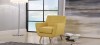 Fauteuil scandinave en tissu jaune moutarde - Nils