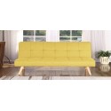 Banquette clic clac 3 places en tissu jaune moutarde - Siljan