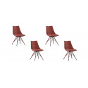 Lot de 4 chaises design rouges - Eif
