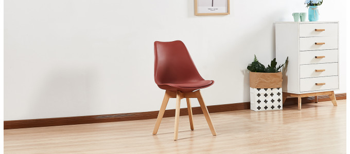 Lot de 4 chaises scandinaves rouges - Bjorn