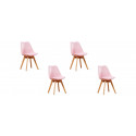 Lot de 4 chaises scandinaves roses - Bjorn