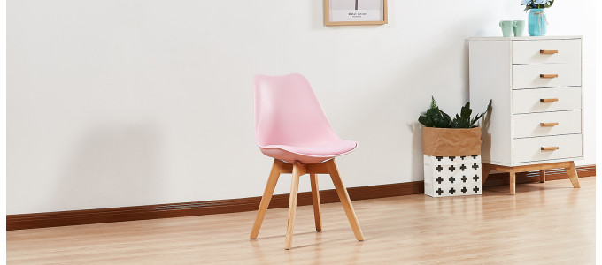 Lot de 4 chaises scandinaves roses - Bjorn