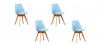 Lot de 4 chaises scandinaves bleues - Bjorn