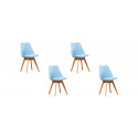 Lot de 4 chaises scandinaves bleues - Bjorn