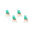 Lot de 4 chaises scandinaves vertes - Bjorn