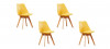 Lot de 4 chaises scandinaves jaunes - Bjorn