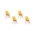 Lot de 4 chaises scandinaves jaunes - Bjorn