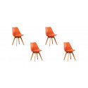 Lot de 4 chaises scandinaves oranges - Bjorn