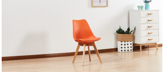 Lot de 4 chaises scandinaves oranges - Bjorn