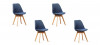 Lot de 4 chaises scandinaves bleues patchwork - Bjorn