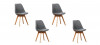 Lot de 4 chaises scandinaves grises patchwork - Bjorn