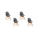 Lot de 4 chaises scandinaves grises patchwork - Bjorn