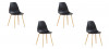 Lot de 4 chaises scandinaves noires - Ela