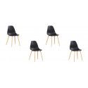 Lot de 4 chaises scandinaves noires - Ela