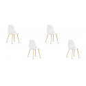 Lot de 4 chaises scandinaves blanches - Ela