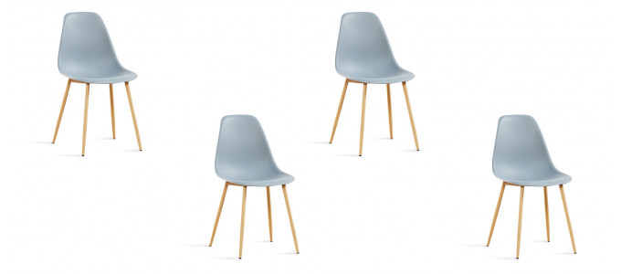 Lot de 4 chaises scandinaves grises - Ela